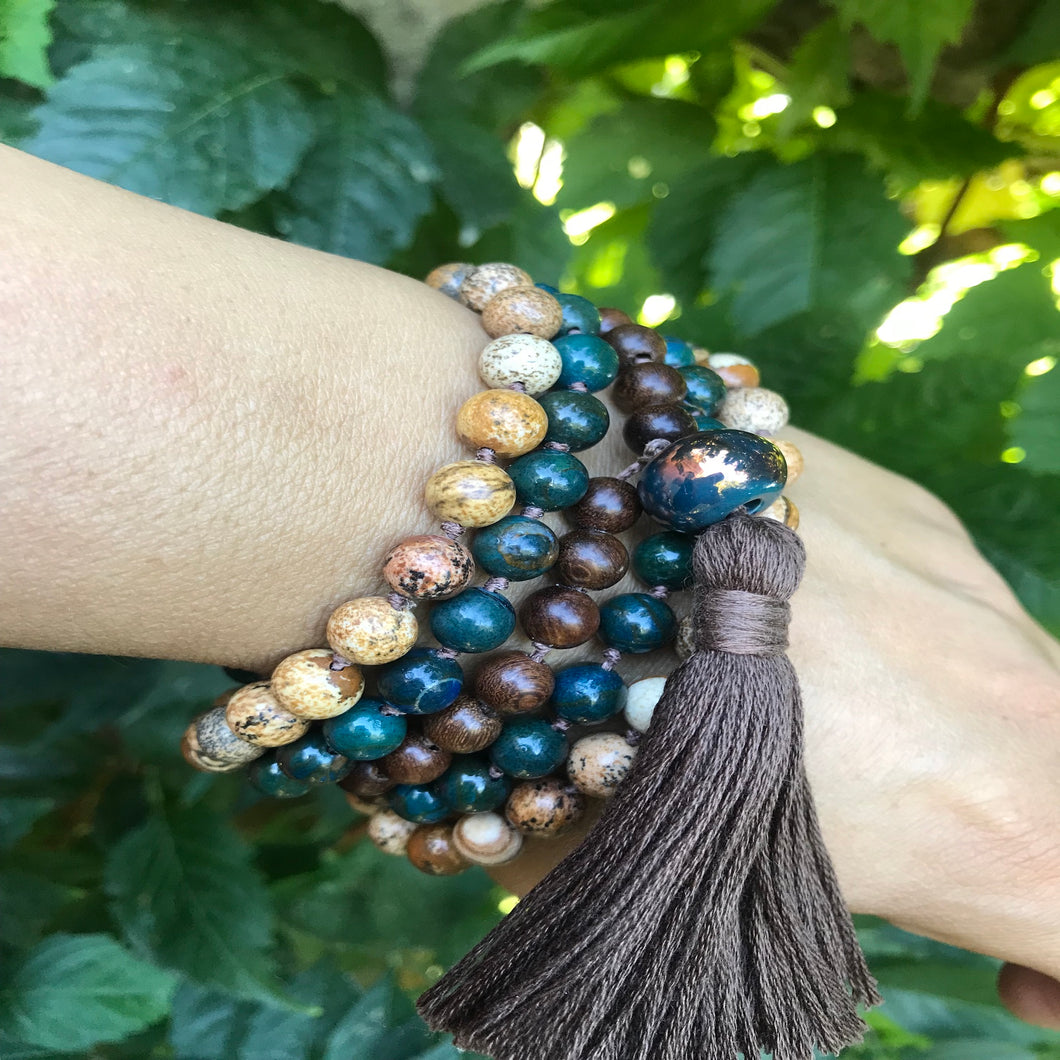 Mala Crisocolla, Pietra Paesina & Legno