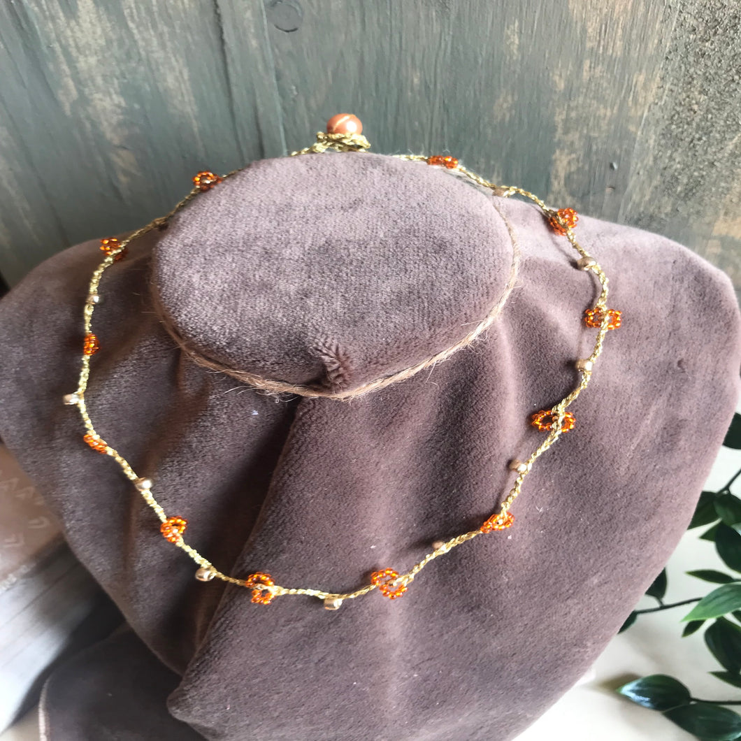 Il Girocollo Daisy Orange Gold