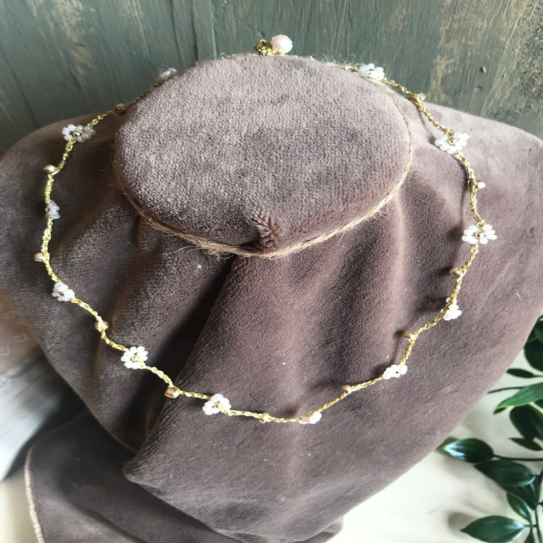 Il Girocollo Daisy Gold White