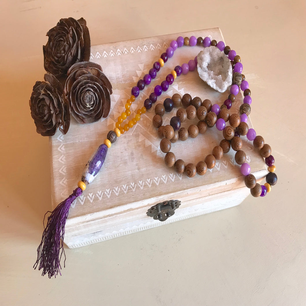 Mala Agata Viola & legno